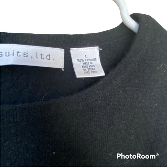 Black Cashmere Women's Sweater Size L PURSUITS LTD - Picture 3 of 4